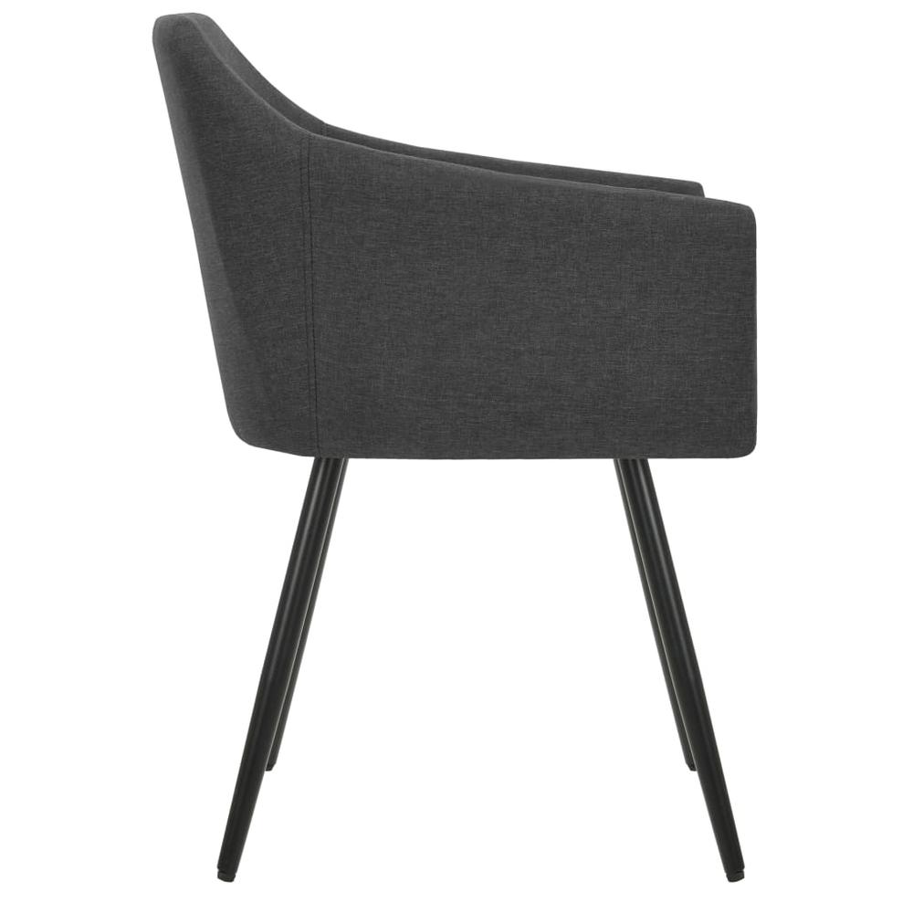 vidaXL Dining Chairs 4 pcs Dark Gray Fabric. Picture 4