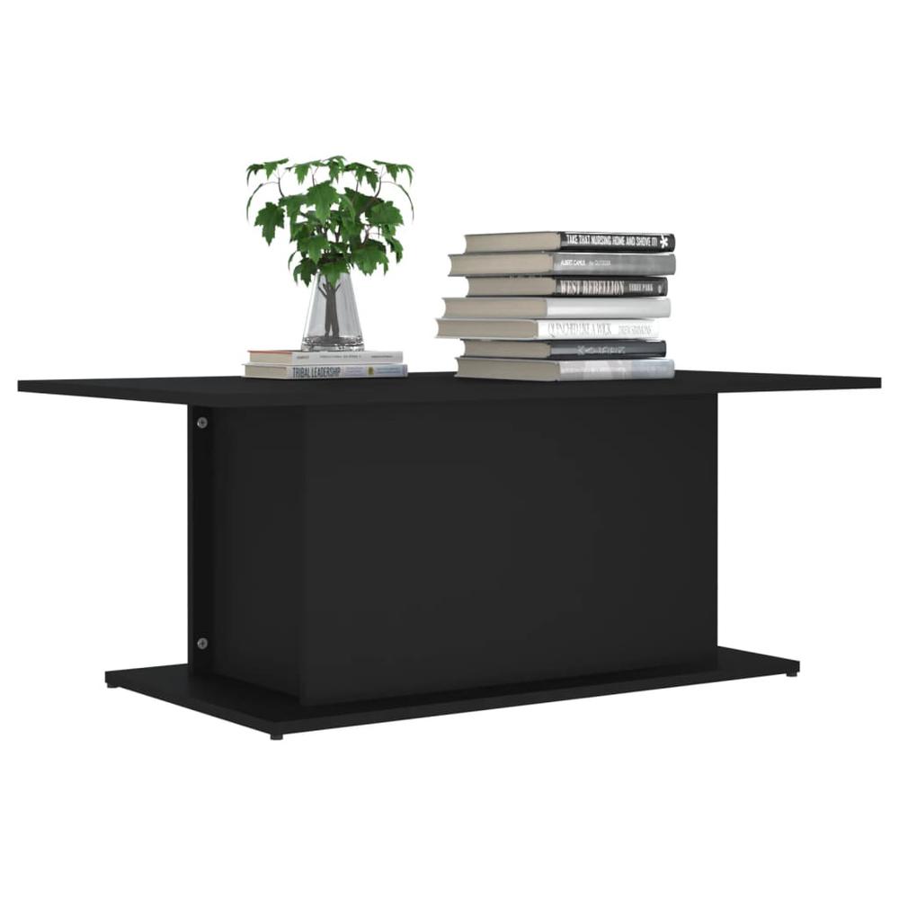vidaXL Coffee Table Black 40.2"x21.9"x15.7" Engineered Wood. Picture 3