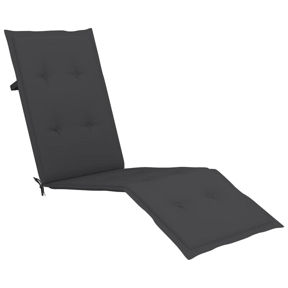 vidaXL Deck Chair Cushion Anthracite (29.5"+41.3")x19.7"x1.2". Picture 2