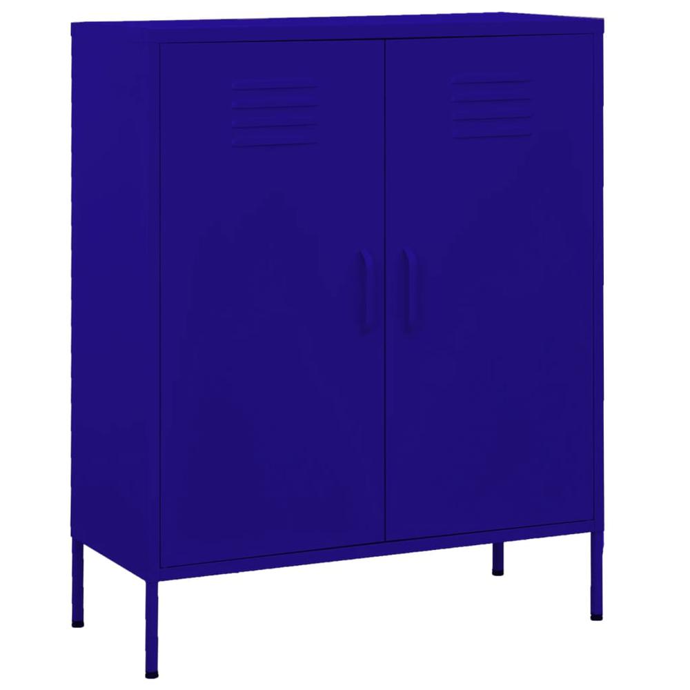 vidaXL Storage Cabinet Navy Blue 31.5"x13.8"x40" Steel, 336163. Picture 1