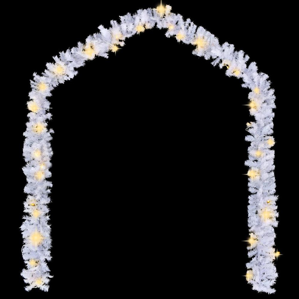 vidaXL Christmas Garland with LED Lights 787.4" White. Picture 3