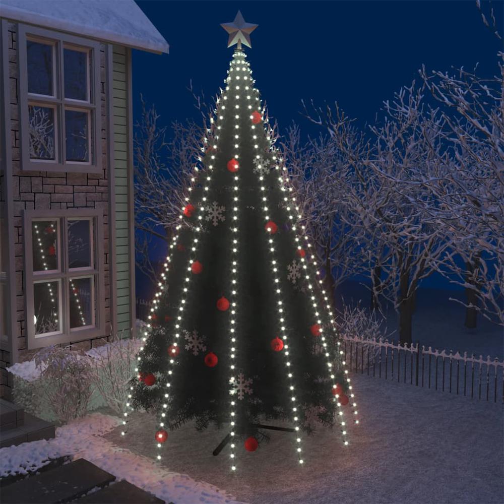vidaXL Tree Lights with 500 LEDs Cold White 196.9" Indoor Outdoor. Picture 1