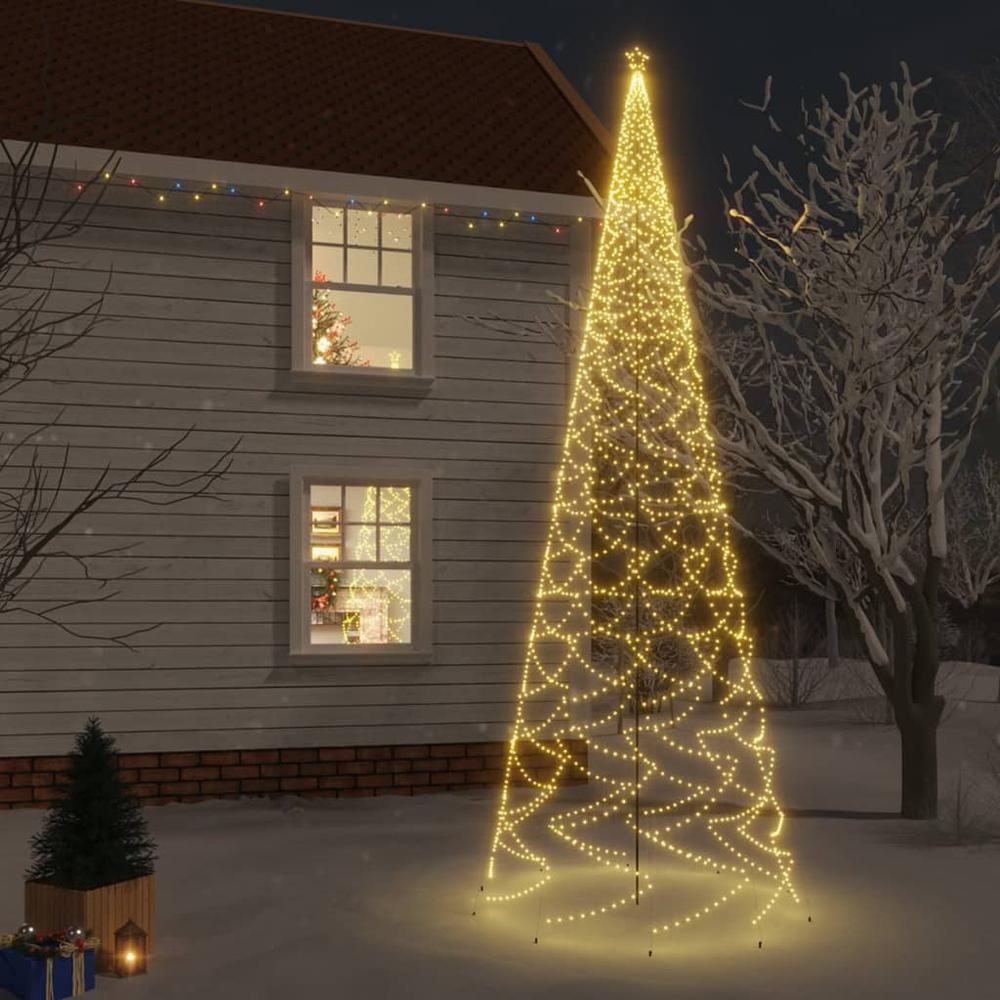 vidaXL Christmas Tree with Spike Warm White 3000 LEDs 315". Picture 1