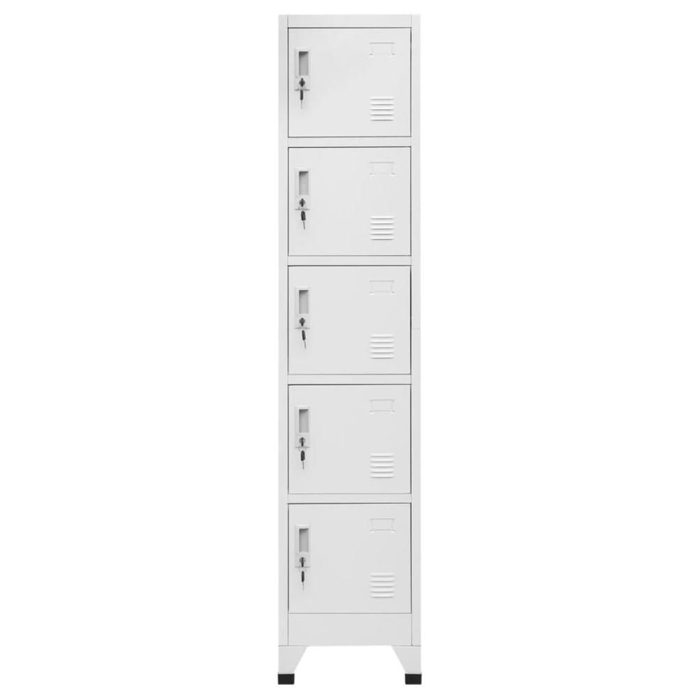 vidaXL Locker Cabinet Light Gray 15"x15.7"x70.9" Steel, 339789. Picture 2