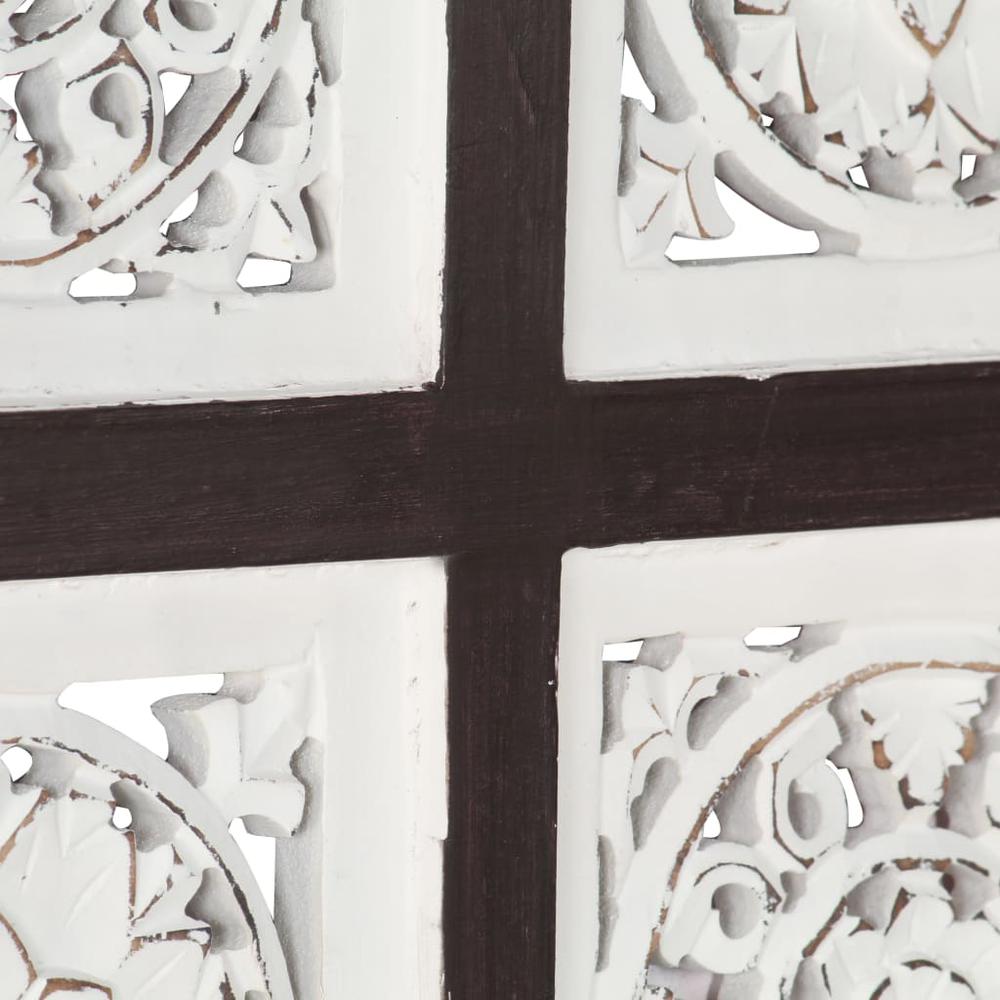 vidaXL Hand-Carved Wall Panel MDF 15.7"x15.7"x0.6" Brown and White. Picture 4