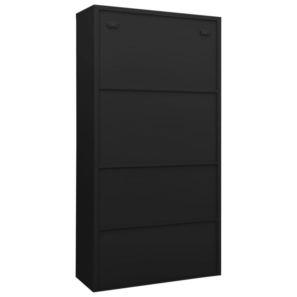 vidaXL Office Cabinet Black 35.4"x15.7"x70.9" Steel, 335948. Picture 4