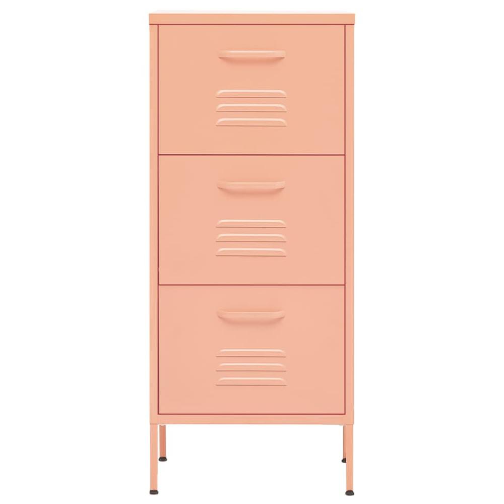 vidaXL Storage Cabinet Pink 16.7"x13.8"x40" Steel, 336184. Picture 3