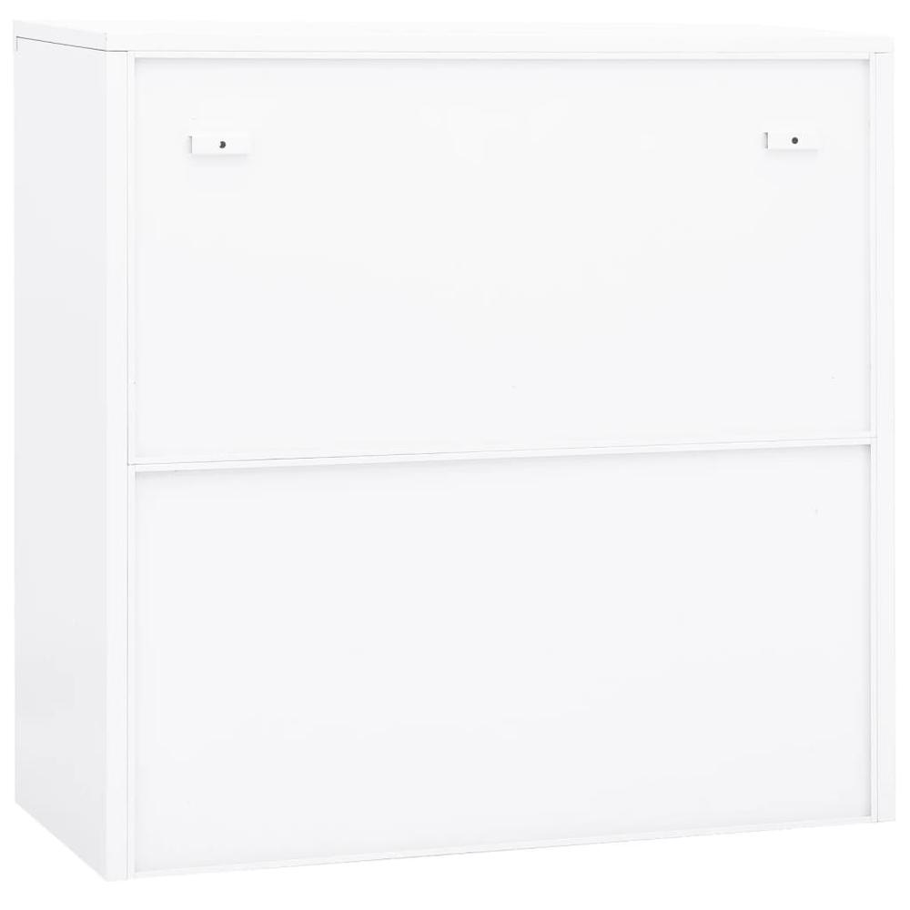 vidaXL Office Cabinet White 35.4"x15.7"x35.4" Steel. Picture 4