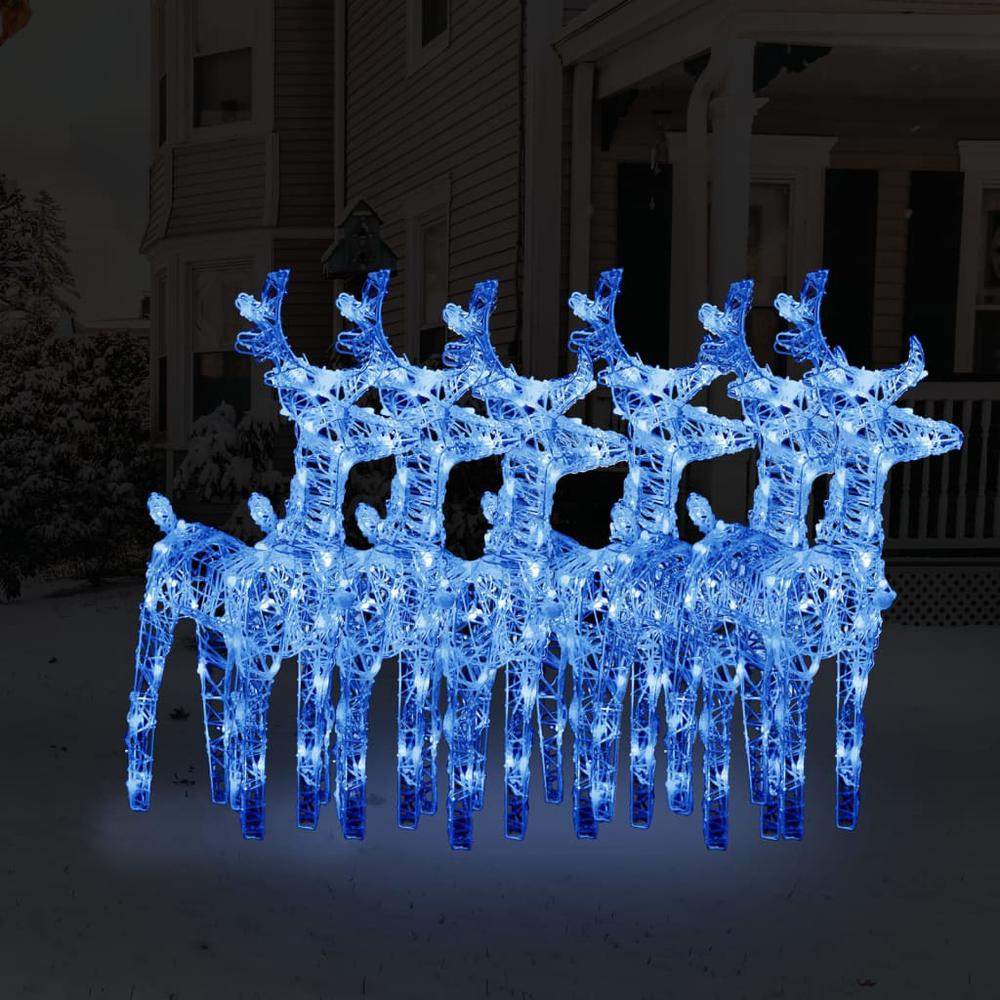 vidaXL Christmas Reindeers 6 pcs Blue 240 LEDs Acrylic. Picture 1