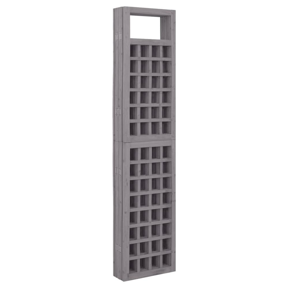 vidaXL 6-Panel Room Divider/Trellis Solid Fir Wood Gray 95.5"x70.9". Picture 4