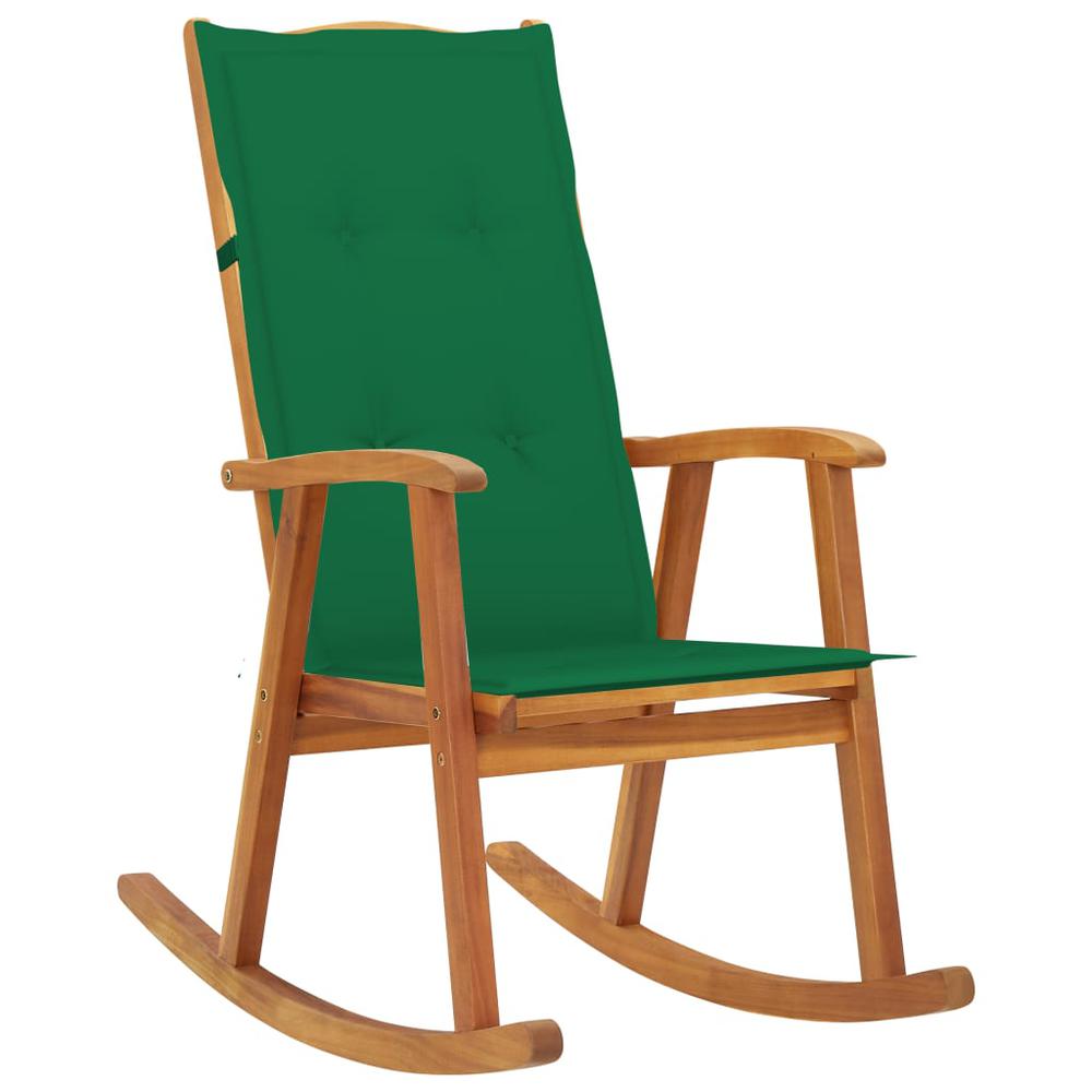 vidaXL Rocking Chair with Cushions Solid Acacia Wood, 3064184. Picture 1