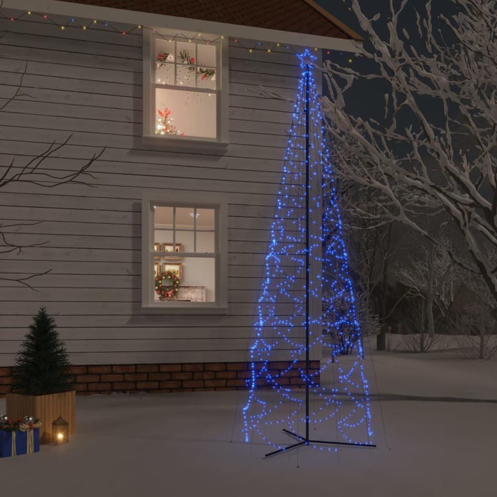 vidaXL Christmas Cone Tree Blue 1400 LEDs 63"x196.9". Picture 1