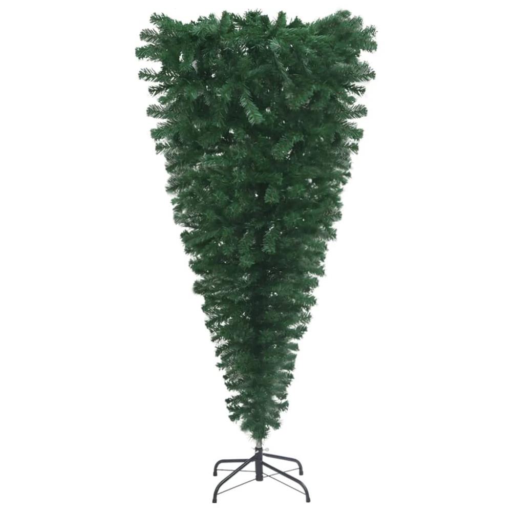 vidaXL Upside-down Artificial Christmas Tree with LEDs&Ball Set 82.7", 3078017. Picture 3