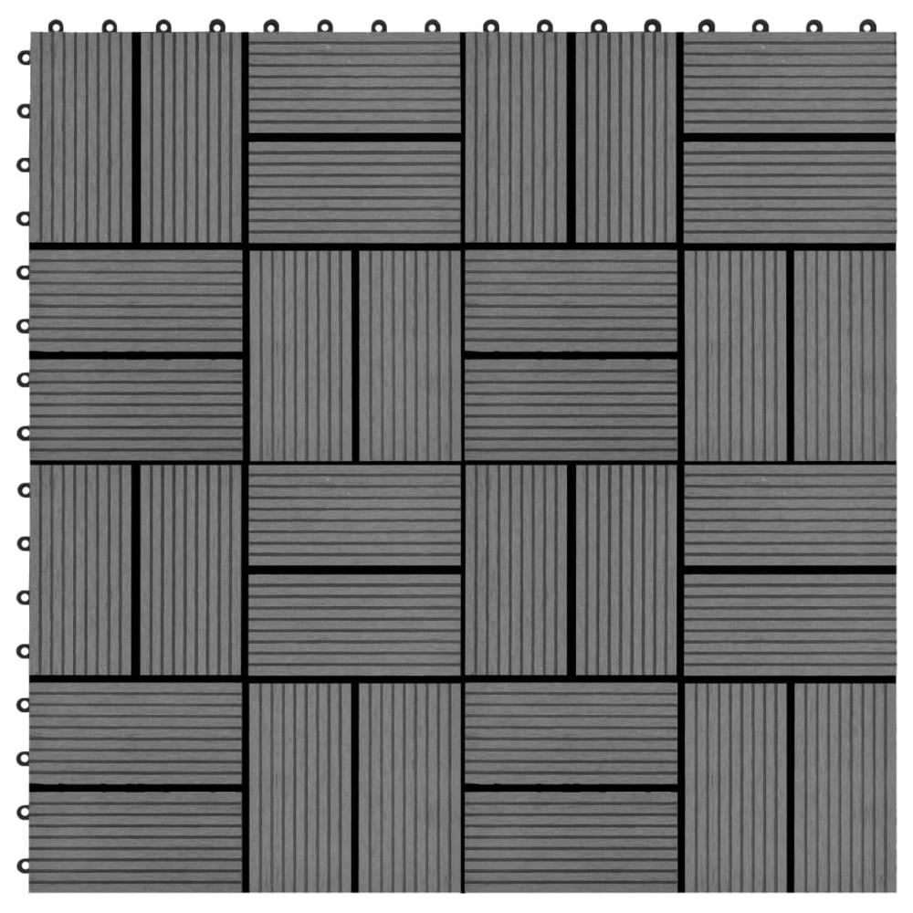 vidaXL 11 pcs Decking Tiles WPC 11.8"x11.8" 1 sqm Gray. Picture 1