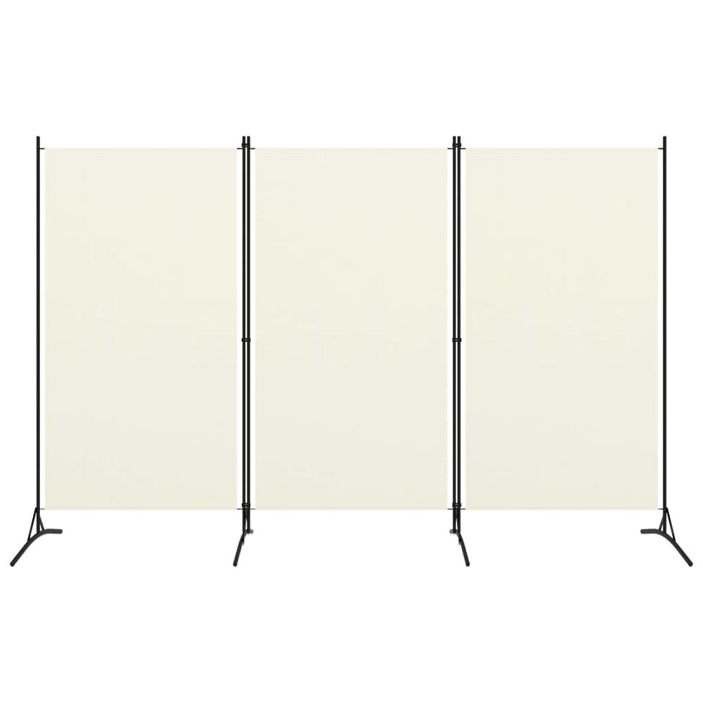 vidaXL 3-Panel Room Divider Cream White 102.4"x70.9". Picture 1