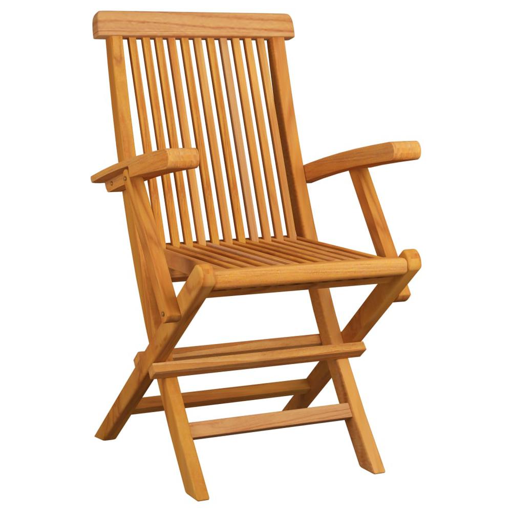 vidaXL Folding Patio Chairs 4 pcs Solid Teak Wood, 3065528. Picture 2