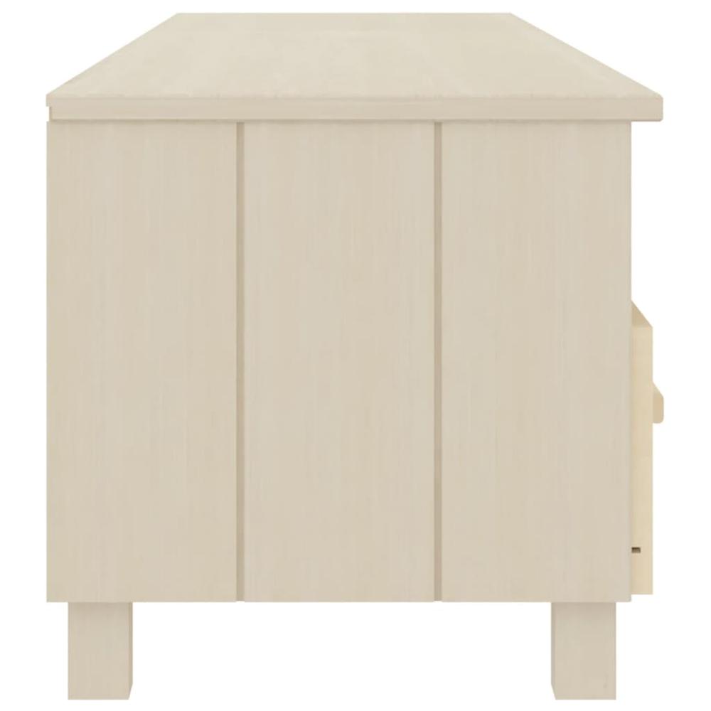 vidaXL TV Cabinet Honey Brown 62.2"x15.7"x15.7" Solid Wood Pine. Picture 4