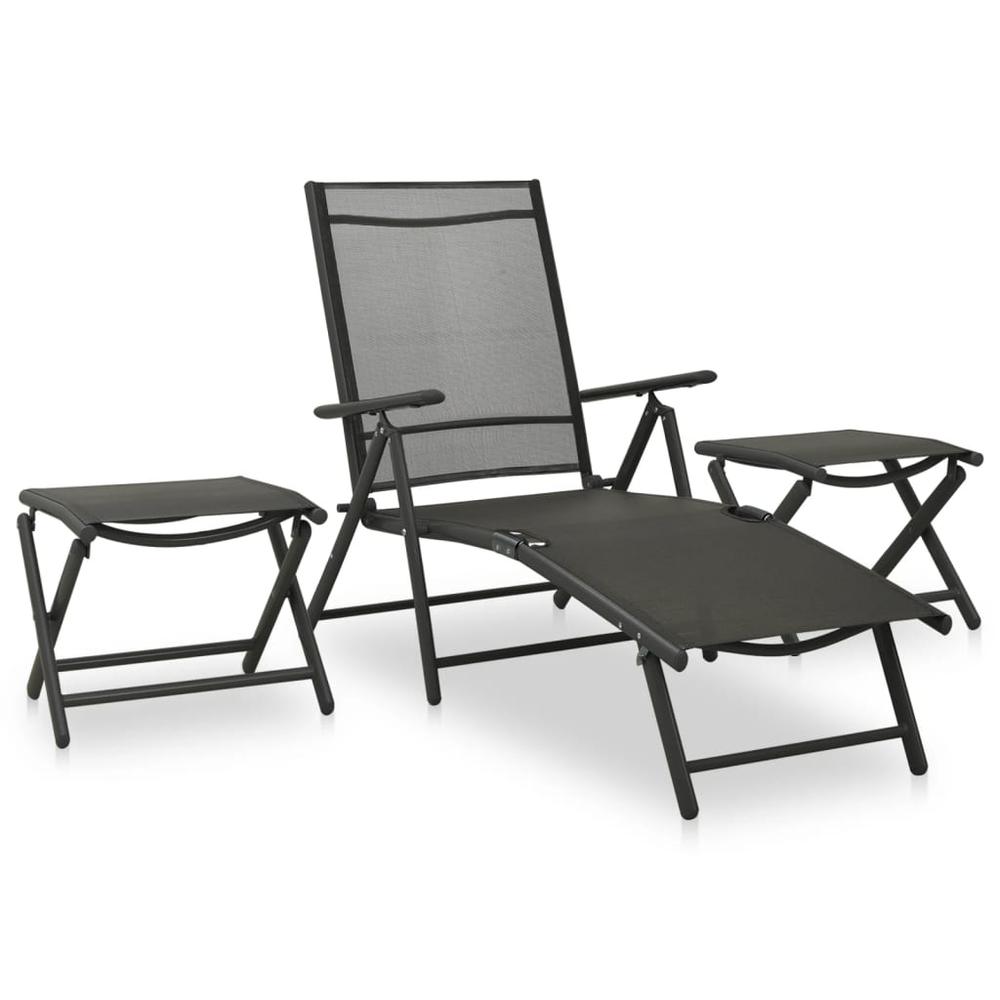 vidaXL 10 Piece Patio Dining Set Black and Anthracite. Picture 4