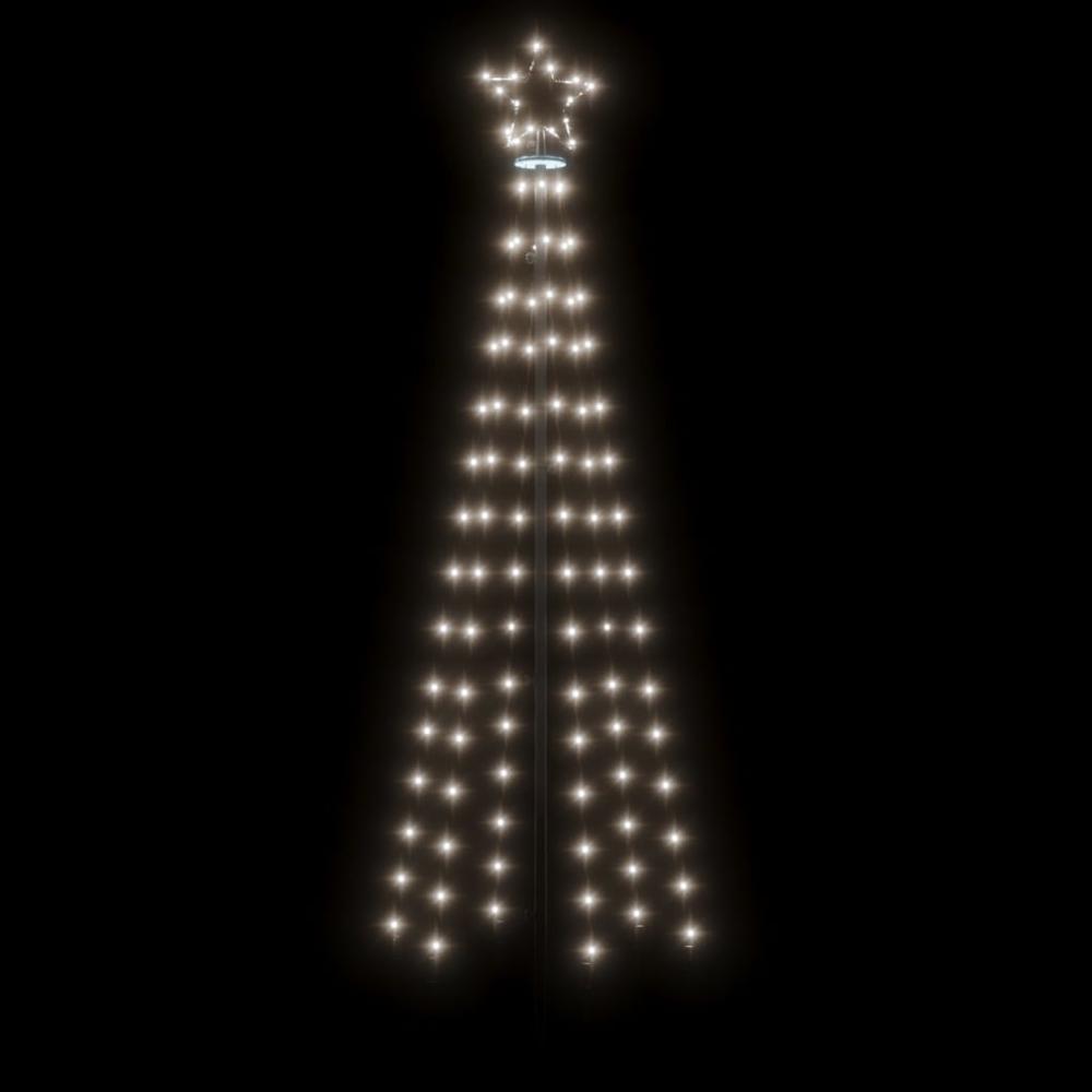 vidaXL Christmas Cone Tree Cold White 108 LEDs 27.6"x70.9". Picture 4