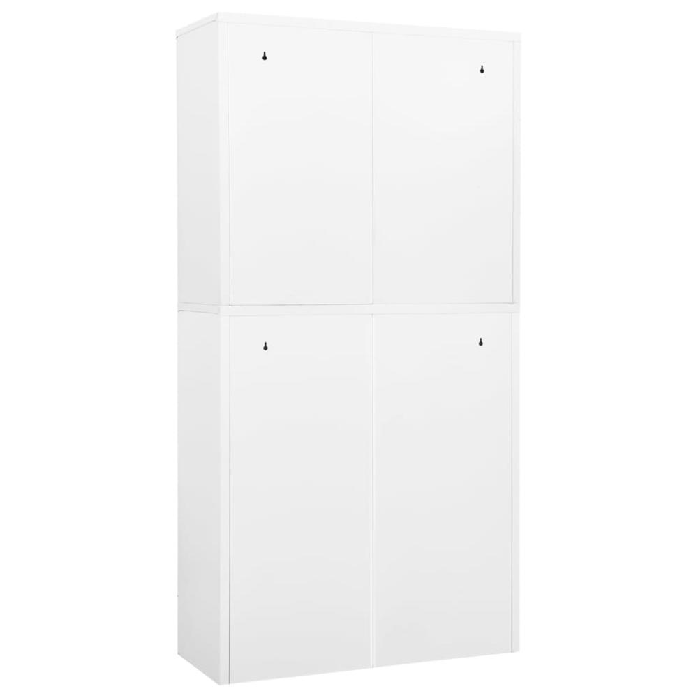 vidaXL Office Cabinet White 35.4"x15.7"x70.9" Steel, 336413. Picture 4