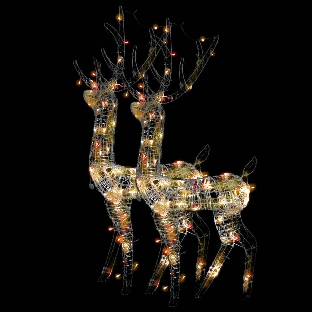 vidaXL Acrylic Reindeer Christmas Decorations 2 pcs 47.2" Multicolor. Picture 2