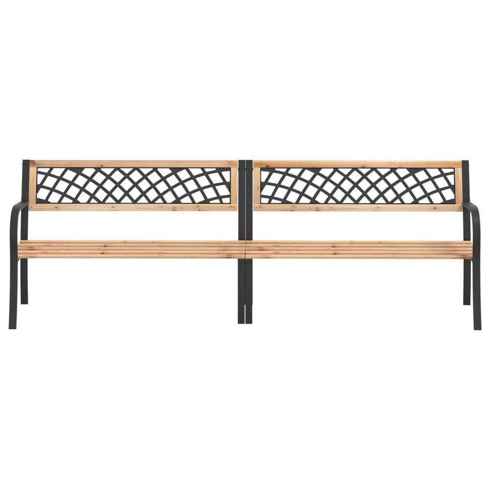 vidaXL Twin Patio Bench 93.7" Chinese Fir Wood. Picture 3