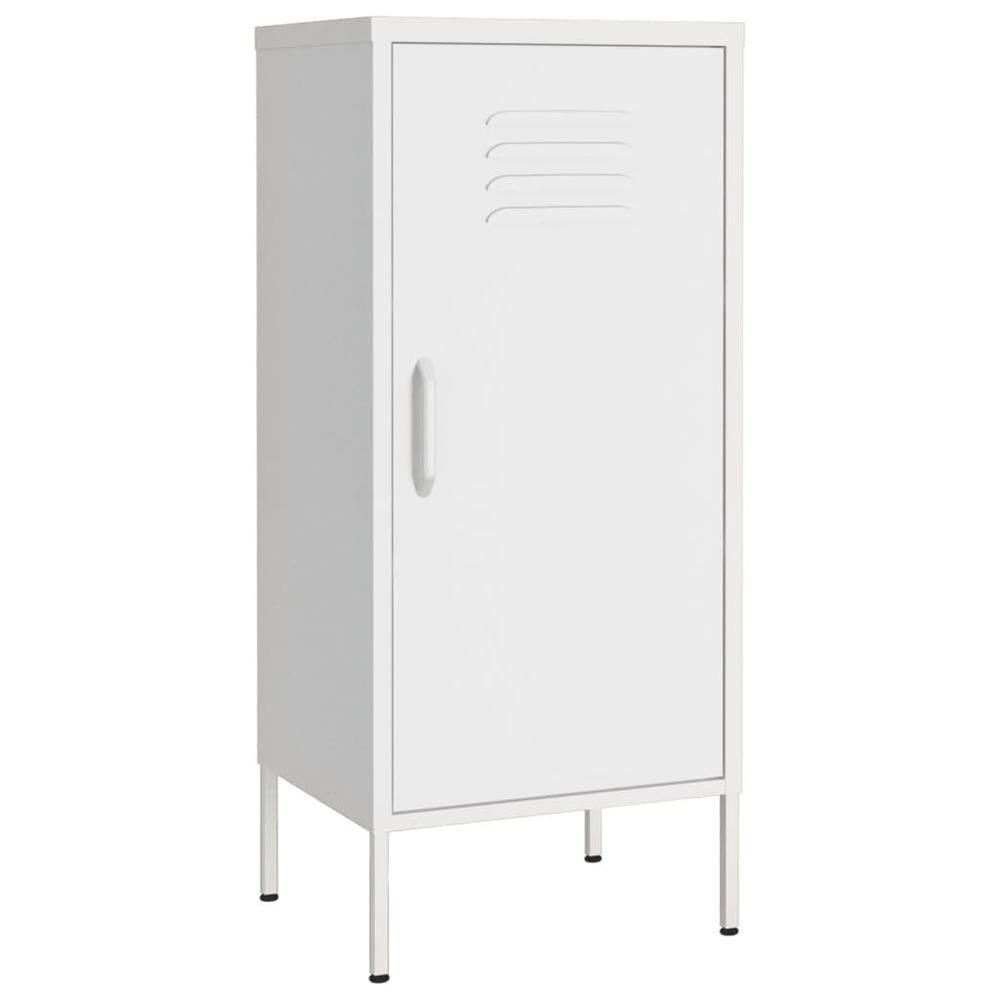 vidaXL Storage Cabinet White 16.7"x13.8"x40" Steel, 336197. Picture 2