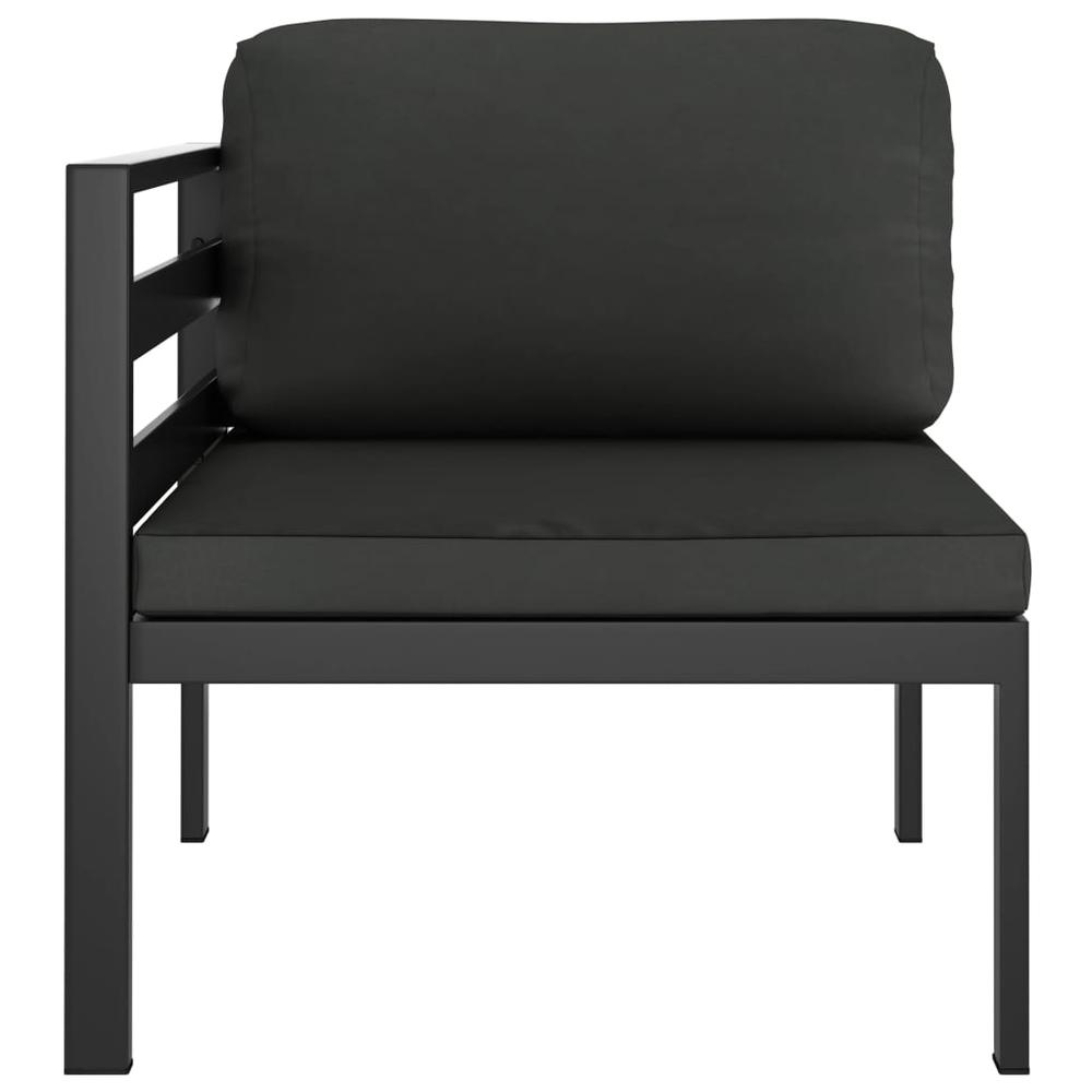 vidaXL Sectional Corner Sofa 1 pc with Cushions Aluminum Anthracite. Picture 3