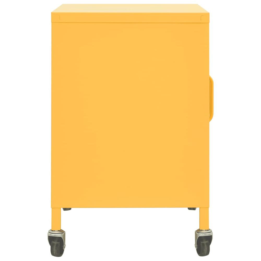 vidaXL Storage Cabinet Mustard Yellow 23.6"x13.8"x22" Steel. Picture 4