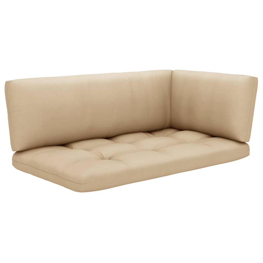 vidaXL Pallet Sofa Cushions 3 pcs Beige. Picture 2