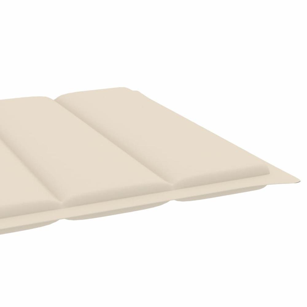 vidaXL Sun Lounger Cushion Cream 78.7"x19.7"x1.2" Fabric. Picture 4