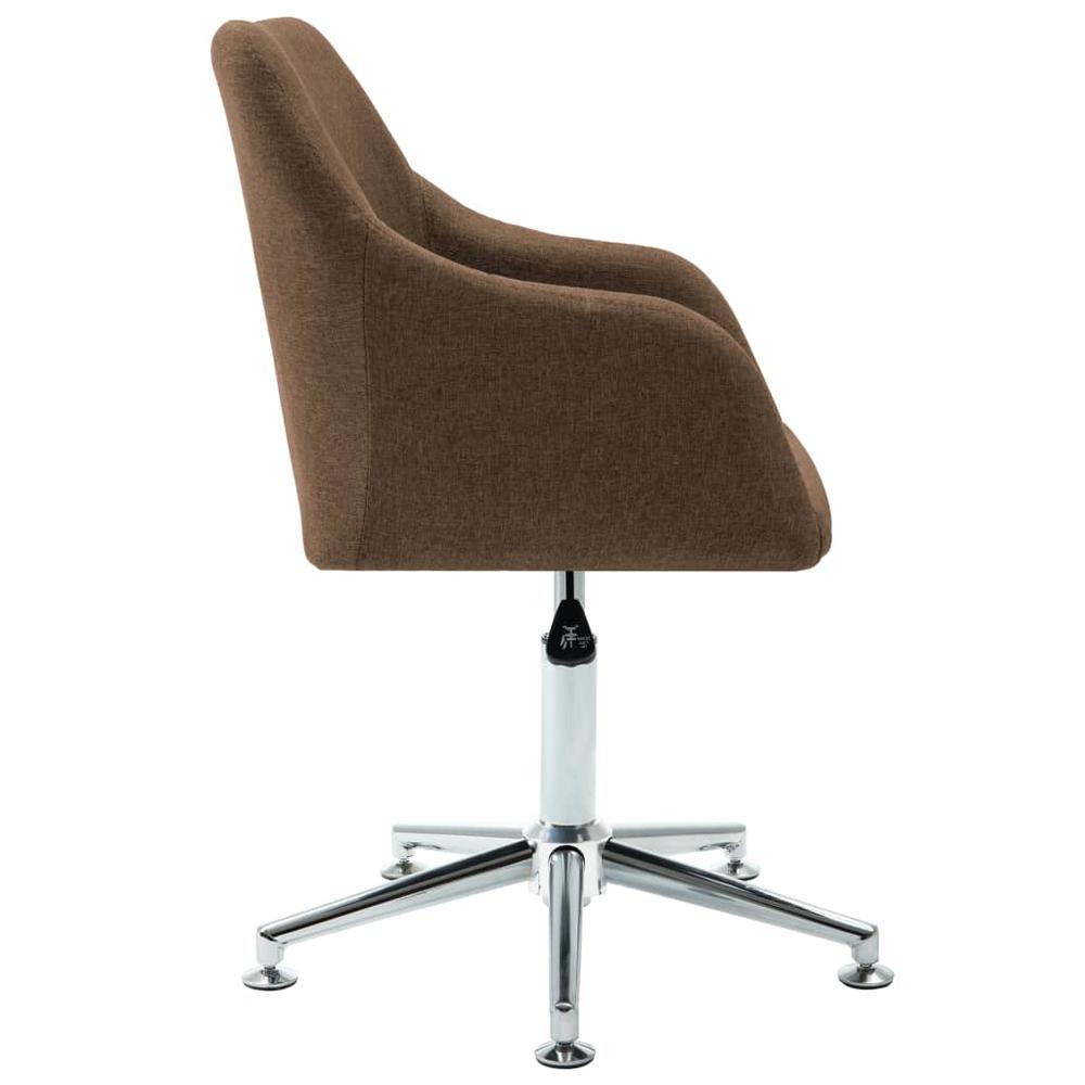 vidaXL Swivel Dining Chair Brown Fabric. Picture 2