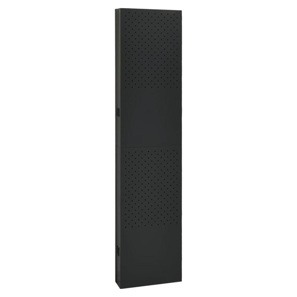 vidaXL 6-Panel Room Divider Black 94.5"x70.9" Steel. Picture 4