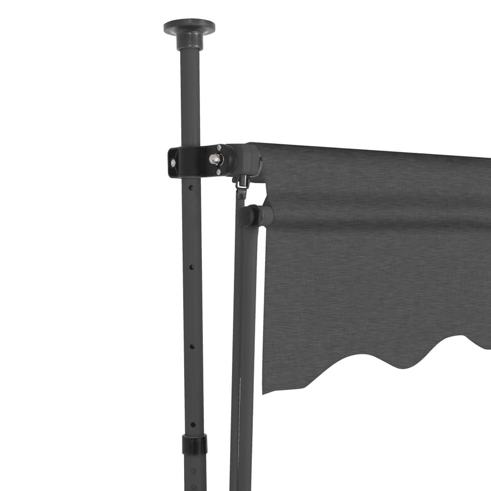 vidaXL Manual Retractable Awning with LED 137.8" Anthracite. Picture 4