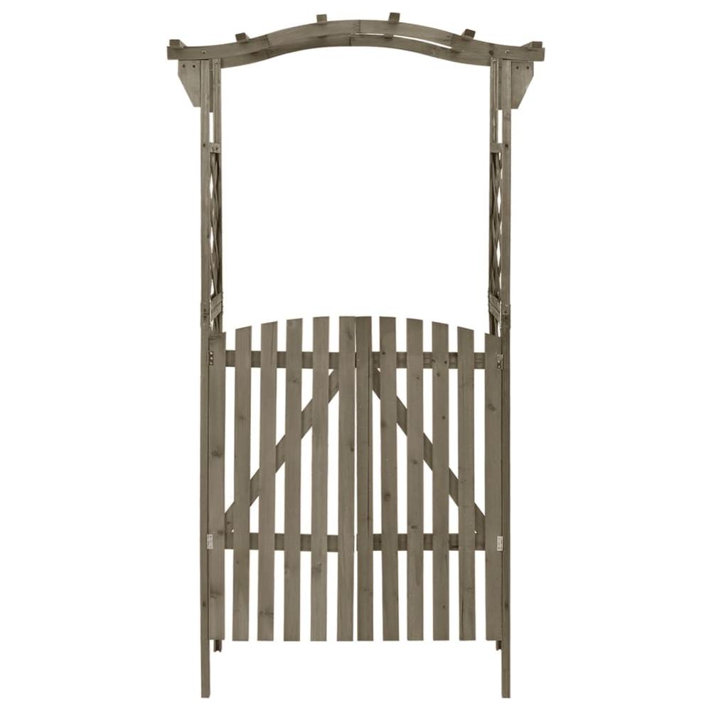 vidaXL Pergola with Gate 45.7"x15.7"x80.3" Gray Solid Firwood. Picture 2