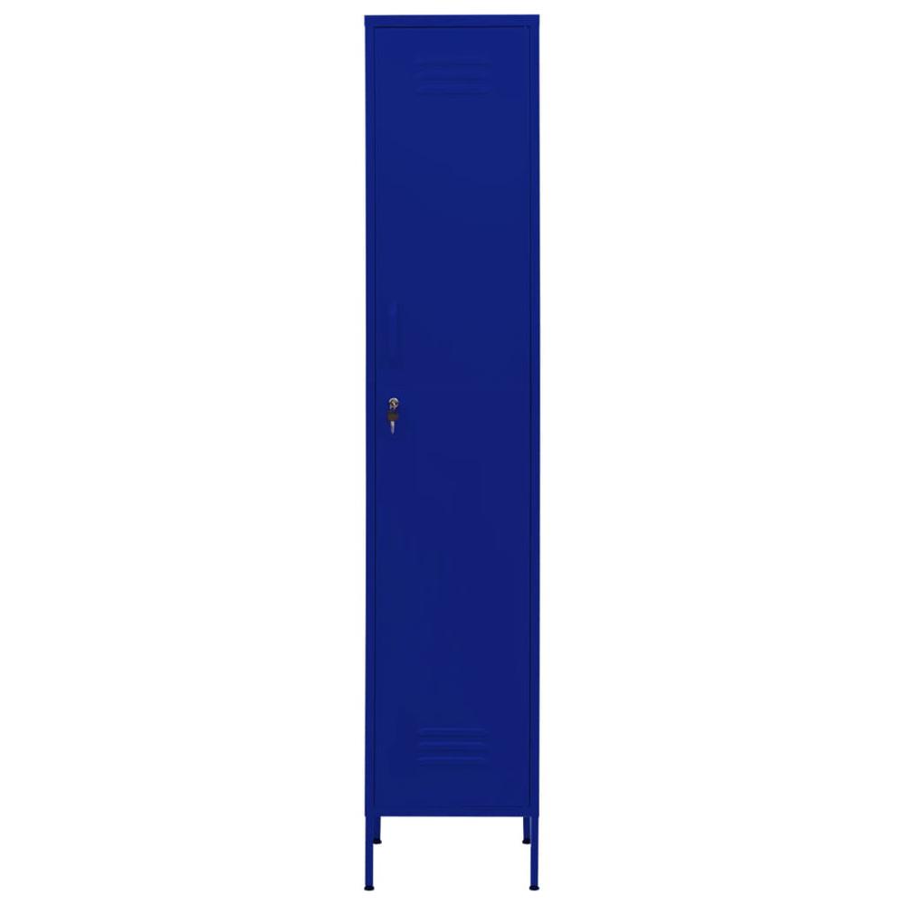 vidaXL Locker Cabinet Navy Blue 13.8"x18.1"x70.9" Steel. Picture 3