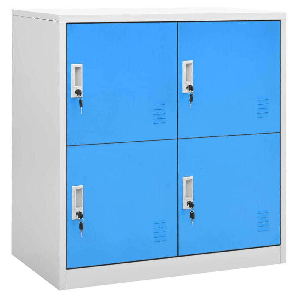 vidaXL Locker Cabinet Light Gray and Blue 35.4"x17.7"x36.4" Steel, 336433. Picture 1