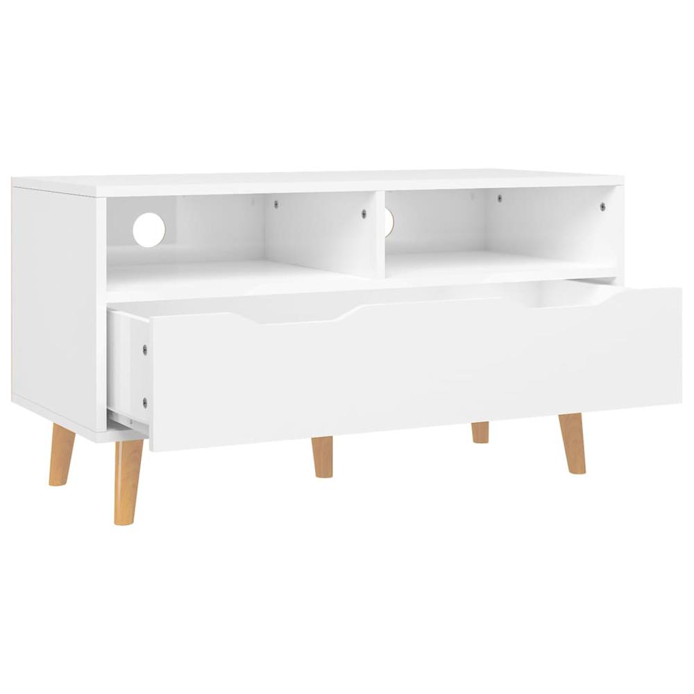vidaXL TV Cabinet High Gloss White 35.4"x15.7"x19.1" Engineered Wood. Picture 4
