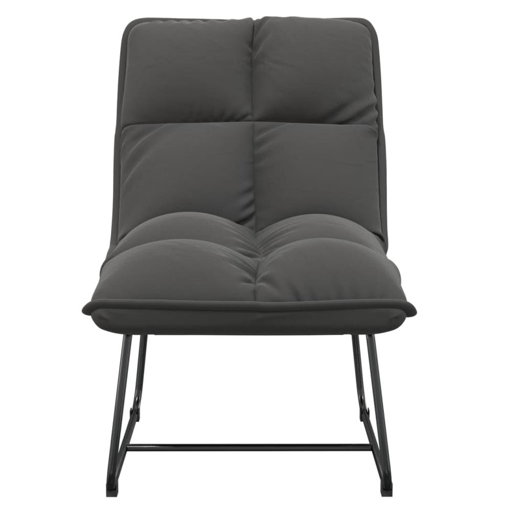 vidaXL Leisure Chair with Metal Frame Dark Gray Velvet. Picture 3