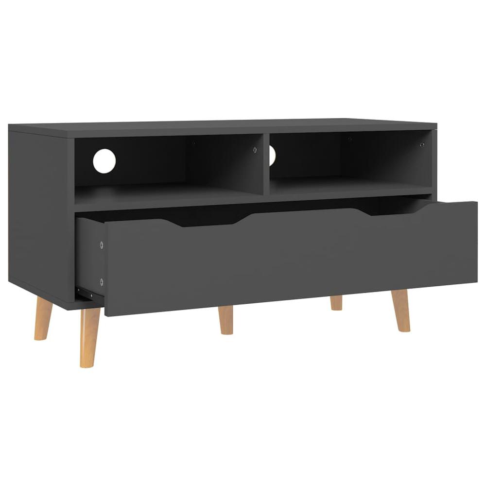 vidaXL TV Cabinet Gray 35.4"x15.7"x19.1" Engineered Wood. Picture 4