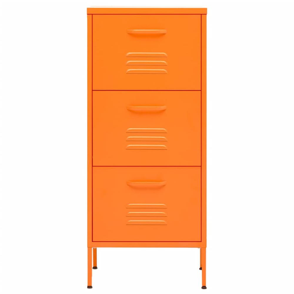 vidaXL Storage Cabinet Orange 16.7"x13.8"x40" Steel, 336183. Picture 3