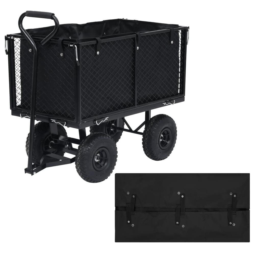 vidaXL Garden Cart Liner Black 33.9"x18.1"x16.1" Fabric. Picture 1
