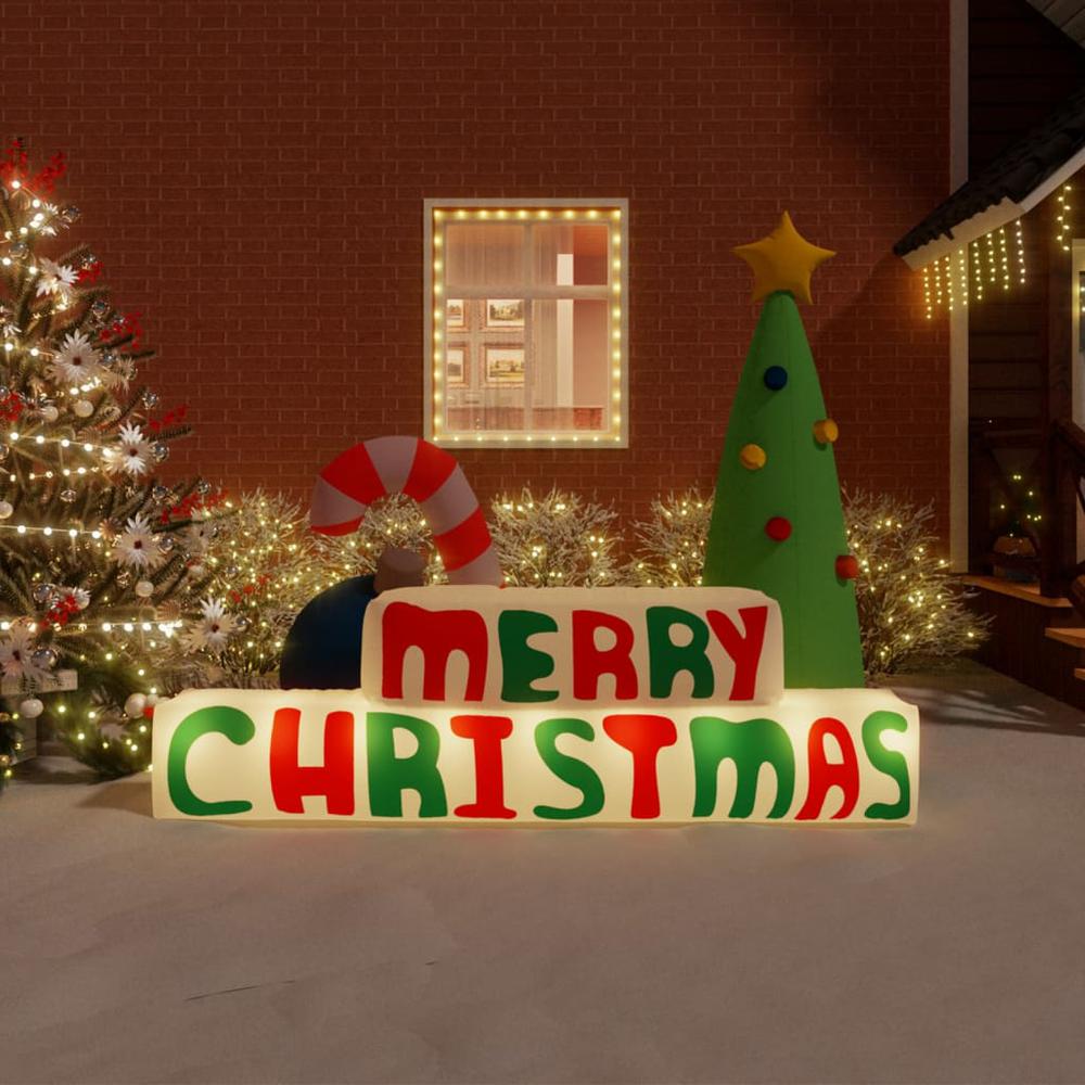 vidaXL Inflatable Merry Christmas Decoration LED 77.6". Picture 1