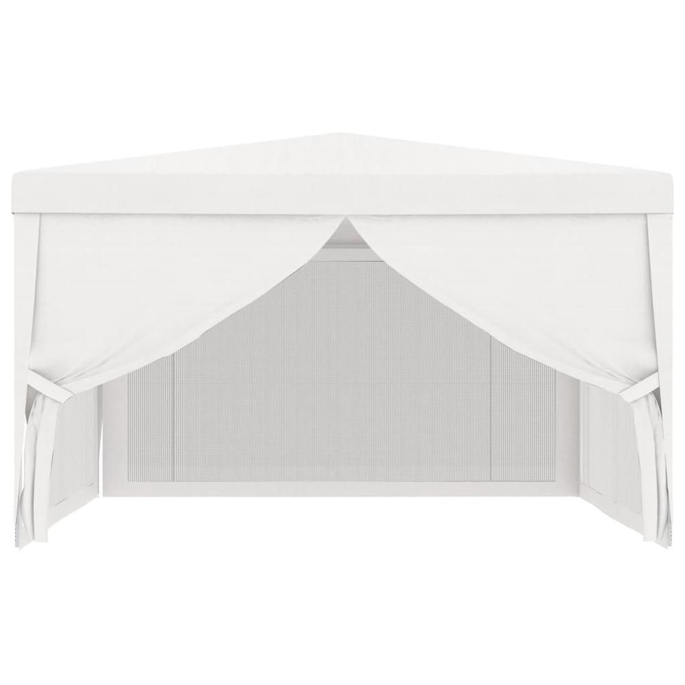 vidaXL Party Tent with 4 Mesh Sidewalls 13.1'x13.1' White. Picture 3