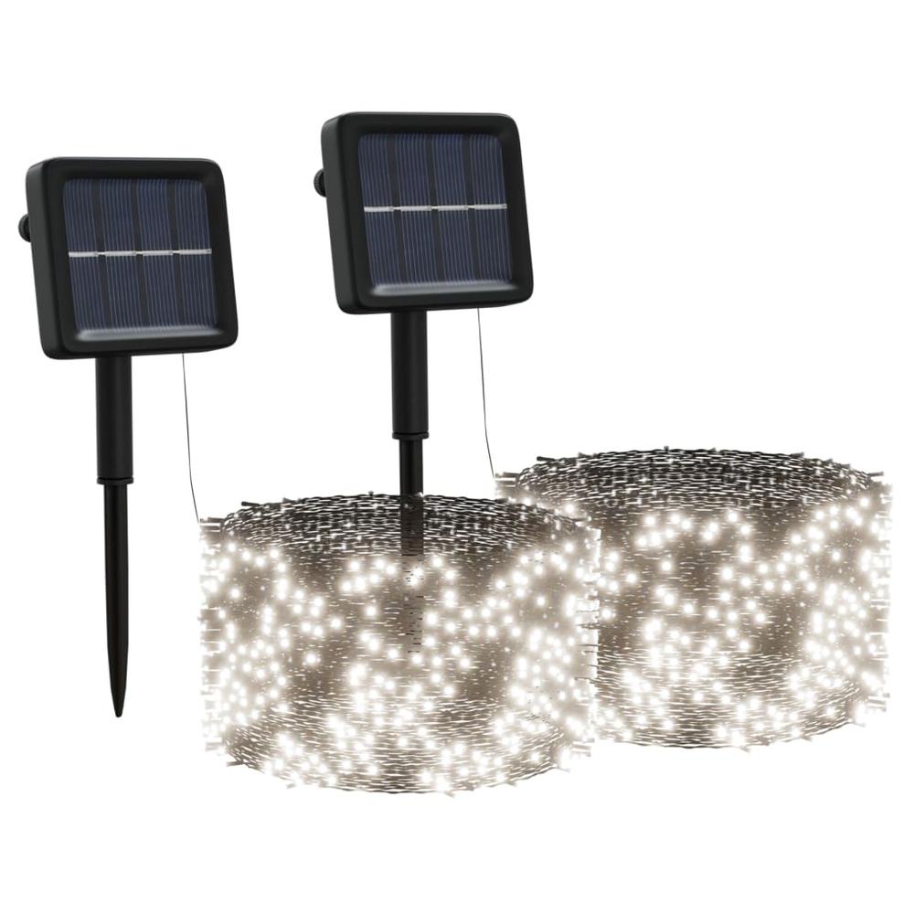 vidaXL Solar Fairy Lights 2 pcs 2x200 LED Cold White Indoor Outdoor. Picture 2