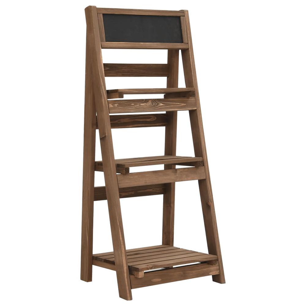 vidaXL 3-Tier Plant Stand with Blackboard 15.7"x11.8"x35.4" Solid Fir Wood. Picture 1