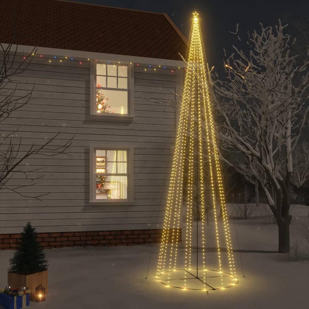 vidaXL Christmas Cone Tree Warm White 1134 LEDs 90.6"x315". Picture 1