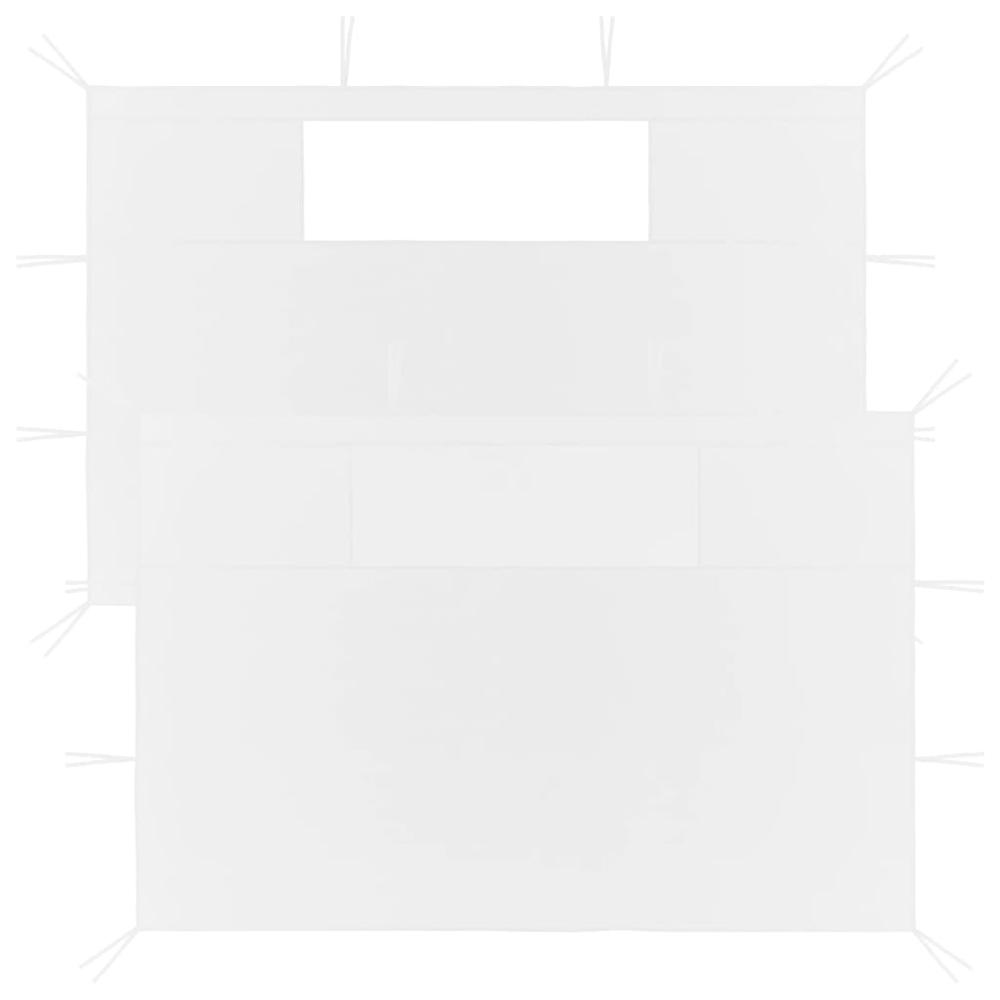 vidaXL Gazebo Sidewalls with Windows 2 pcs White, 3070420. Picture 1