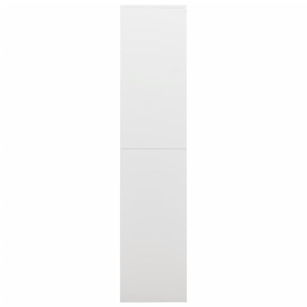 vidaXL Locker Cabinet White 35.4"x15.7"x70.9" Steel. Picture 3