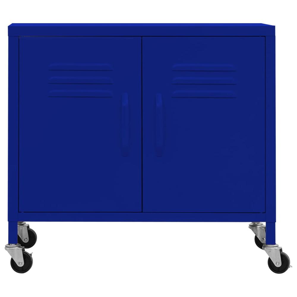 vidaXL Storage Cabinet Navy Blue 23.6"x13.8"x22" Steel. Picture 3